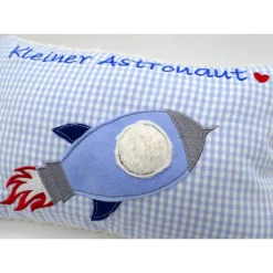 Kissen mit Namen Rakete Astronaut Raumfahrt Namenskissen Taufkissen Kuschelkissen Kindergartenkissen Geburtsgeschenk