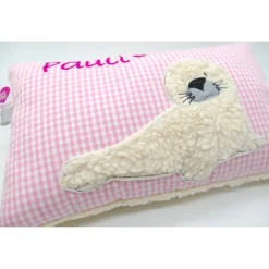 Kissen mit Namen Robbe Robbi Namenskissen Taufkissen Kuschelkissen Kindergartenkissen Geburtsgeschenk