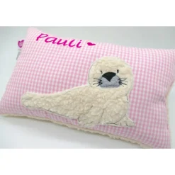 Kissen mit Namen Robbe Robbi Namenskissen Taufkissen Kuschelkissen Kindergartenkissen Geburtsgeschenk