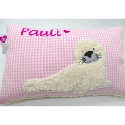 Kissen mit Namen Robbe Robbi Namenskissen Taufkissen Kuschelkissen Kindergartenkissen Geburtsgeschenk