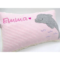 Kissen mit Namen Tümmler Delfin Delphin Wal Namenskissen Taufkissen Kuschelkissen Kindergartenkissen Geburtsgeschenk
