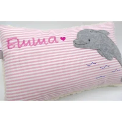 Kissen mit Namen Tümmler Delfin Delphin Wal Namenskissen Taufkissen Kuschelkissen Kindergartenkissen Geburtsgeschenk