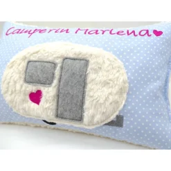 Kissen mit Namen Wohnwagen Camping Namenskissen Taufkissen Kuschelkissen Kindergartenkissen Geburtsgeschenk
