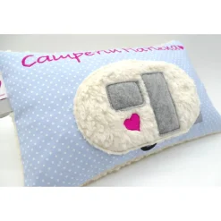 Kissen mit Namen Wohnwagen Camping Namenskissen Taufkissen Kuschelkissen Kindergartenkissen Geburtsgeschenk