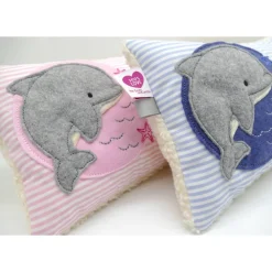 Kissen mit Namen,Delfin Delphin Wal Fisch Namenskissen Taufkissen Kuschelkissen Kindergartenkissen Geburtsgeschenk