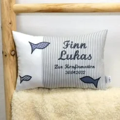 Kissen zur Kommunion oder Konfirmation, Kissen mit Namen, Namenskissen Geschenk für Mädchen und Jungen