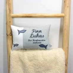 Kissen zur Kommunion oder Konfirmation, Kissen mit Namen, Namenskissen Geschenk für Mädchen und Jungen