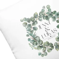 Kissenbezug 40x40 cm – personalisierbar mit Name & Datum, Hochzeitskissen, Geschenkidee für Paare