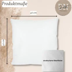 Kissenbezug 40x40 cm – personalisierbar mit Name & Datum, Hochzeitskissen, Geschenkidee für Paare