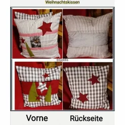 Kissenhülle Weihnachtsmotiv Handarbeit 40x40cm
