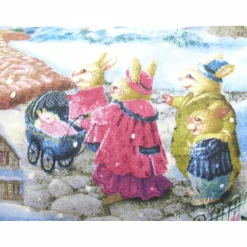 Kissenhülle, Winter im Hasenland, Unikat, Handarbeit, genäht