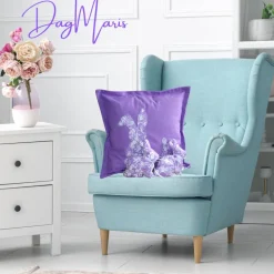 Kissenhülle 40x40 /Sofakissen /Ostergeschenk/Kissen Lila/Kissenbezug für Ostern/ Deko Kissen /Osterdekoration/Osterhasen