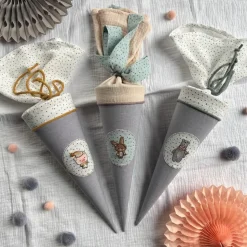 Kita Tüte in Pastellfarben und Tiermotiven, auf Wunsch personalisiert