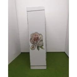 Klappdeckelbox mit Serviettenmotiv " Blumen und Schmetterlinge " Silber