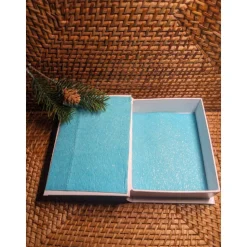 Klappdeckelbox mit Serviettenmotiv " Winterfütterung " Silber