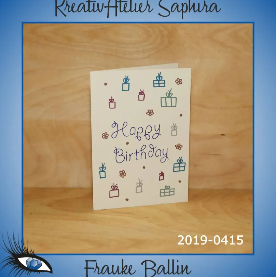 Klappkarte - GEBURTSTAG / HAPPY BIRTHDAY - DinB6 - [2019-0415] - handgeschrieben