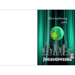 Klappkarte, Einladung,  zur Jugendweihe Format DIN 6 hoch