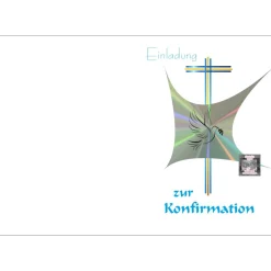 Klappkarte, Einladung,  zur Konfirmation Format DIN 6 hoch