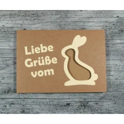 Klappkarte **Hase1** von ZWEIFARBIG mit Kuvert Geldgeschenk Ostern Geschenkkarte Kraftpapier Osterhase