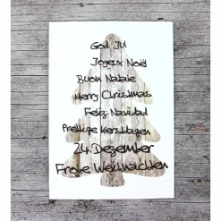 Klappkarte **Holz2** von ZWEIFARBIG Weihnachtswünsche Frohe Weihnachten Weihnachtskarte Weihnachtsgrüße