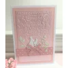 Klappkarte Ostern, Osterkarte, weiß/rosa, geprägt