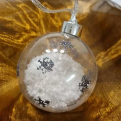 Klare Weihnachtskugeln befüllt, 4 Stück, B-Ware