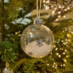 Klare Weihnachtskugeln befüllt, 4 Stück, B-Ware