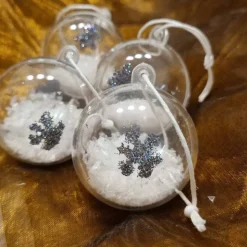 Klare Weihnachtskugeln befüllt, 4 Stück