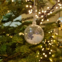 Klare Weihnachtskugeln befüllt, 4 Stück