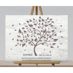 Klassenbaum Geschenk für Lehrer Lehrerin Erzieherin Fingerabdruckbaum Danke Abschied Abschluss