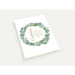 Klassische Konfirmationseinladungen mit Blätterkranz, Einladung zur Konfirmation, christliche Konfirmationskarte