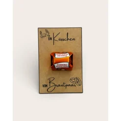 Kleine Aufmerksamkeit - Gastgeschenk mit Ferrero Küsschen – Kraftpapier Kärtchen 8,5x5,5 cm – Tischdeko für deine Feier