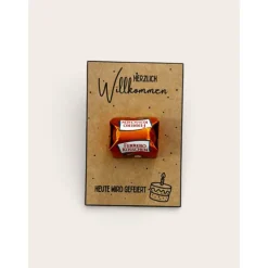 Kleine Aufmerksamkeit - Gastgeschenk mit Ferrero Küsschen – Kraftpapier Kärtchen 8,5x5,5 cm – Tischdeko für deine Feier