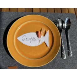 Kleine Aufmerksamkeit Fisch zur Taufe, Kommunion, Konfirmation, Firmung – Tischdeko & Geschenk mit Trockenblumen