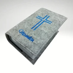 KLEINE evangelische Gesangbuch Hülle Filz KREUZ personalisiert