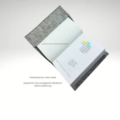 KLEINE evangelische Gesangbuch Hülle Filz KREUZ personalisiert