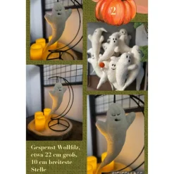 Kleine Filzgeister zum Aufhängen – handgemacht aus Wolle & Baumwollfasern, jeder ein Unikat