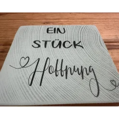 Kleine Holzdeko mit Spruch – Glück verschenken | Holzquadrat mit Wunschtext | Handgemachtes Geschenk