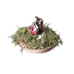 Kleine Krippe mit Moos und LED-Beleuchtung