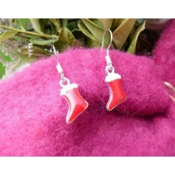 kleine Nikolausstiefel als Ohrringe - Weihnachten - Weihnachtsohrringe - Nikolausohrringe