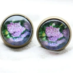 kleine Ohrstecker 10mm Cabochon bronze in verschiedenen Größen  mit eigenen Bild personalisiert