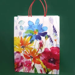 Kleine Papier Tragetasche mit bunten Blumen
