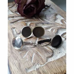 kleine rote Herzen Ohrringe und Ringe Cabochonschmuck verschiedene Fassungen