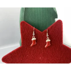 kleine rote Nikolausstiefel als Ohrringe * Weihnachten * Weihnachtsohrringe * Nikolausohrringe * Nikolaus * Stiefelohrri