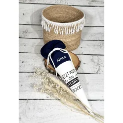 kleine Schultüte 5. Klasse Oberstufe weiterführende Schule aus Musselinstoff 35 cm