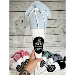 kleine Schultüte 5. Klasse Oberstufe weiterführende Schule aus Musselinstoff 35 cm