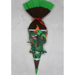 Kleine Schultüte Dinosaurier „T-Rex“ mit Vulkan 41 cm 5-eckig Farbvarianten