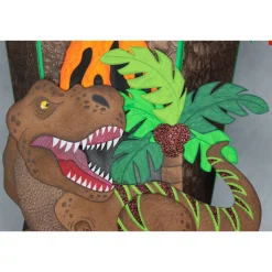 Kleine Schultüte Dinosaurier „T-Rex“ mit Vulkan 41 cm 5-eckig Farbvarianten