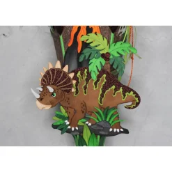 Kleine Schultüte Dinosaurier „Zera“ mit Vulkan 41 cm    5-eckig