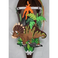 Kleine Schultüte Dinosaurier „Zera“ mit Vulkan 41 cm    5-eckig